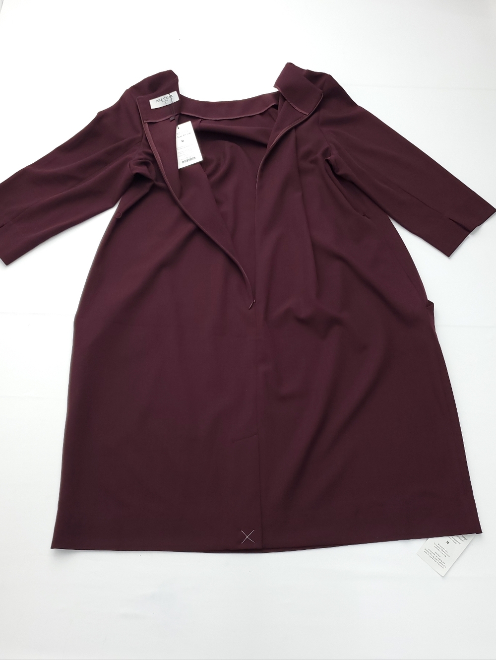 NEW MM. Lafleur Etsuko Claret Midi Dress Burgandy/maroon 3/4 Sleeve Office Sz +3 - Picture 12 of 15